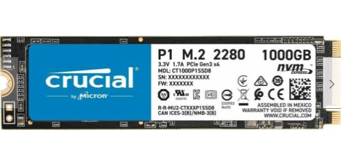 Crucial P1 1TB NVME M.2 STATE DRIVE