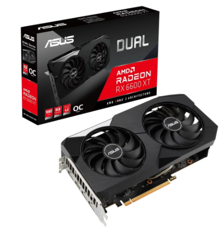 Asus dual AMD Radeon RX 6600xt video card 8192MB 16000MHz 128 bit RTL [dual-rx6600xt-o8g]